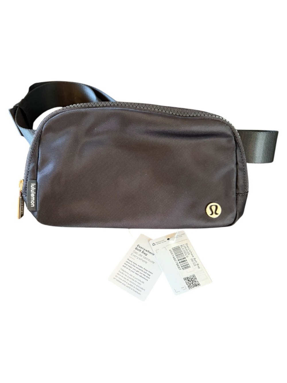 lululemon Everywhere Belt Bag 1L Black Gold Hardware NWT